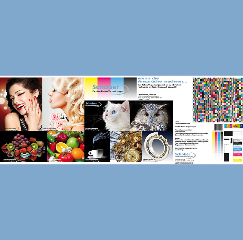 Auswertung Testform Flexodruck für Standardisierung hochwertiger Druckerzeugnisse
