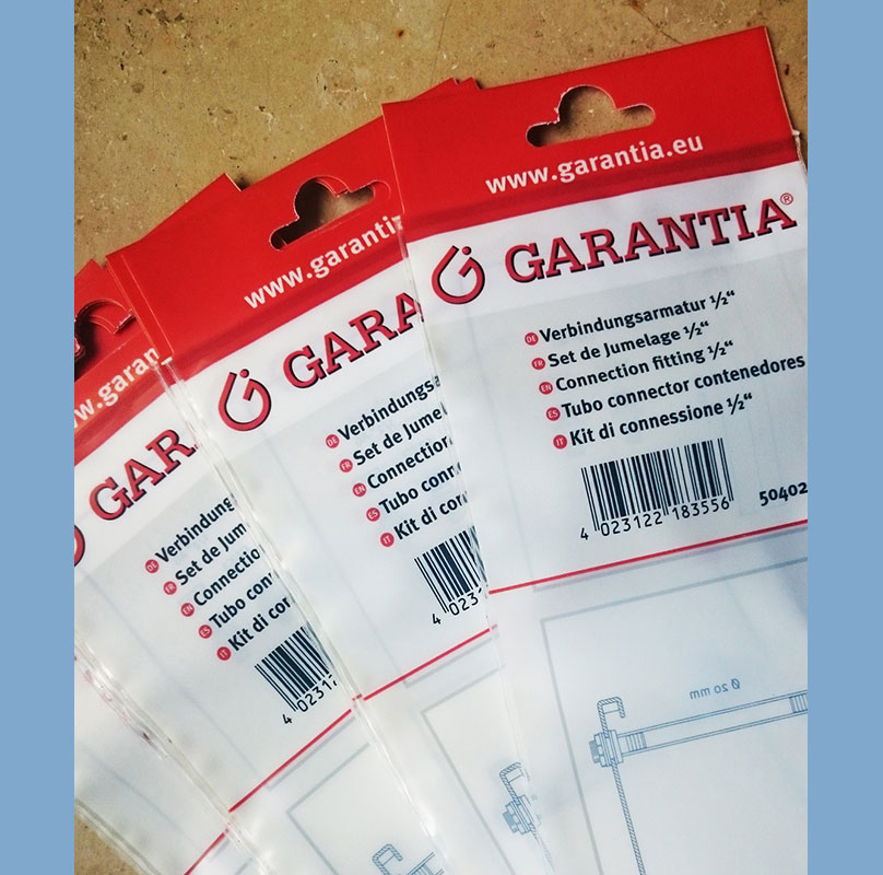 Plug in Pack Spezialbeutel mit verstärktem Saum und Euroloch
